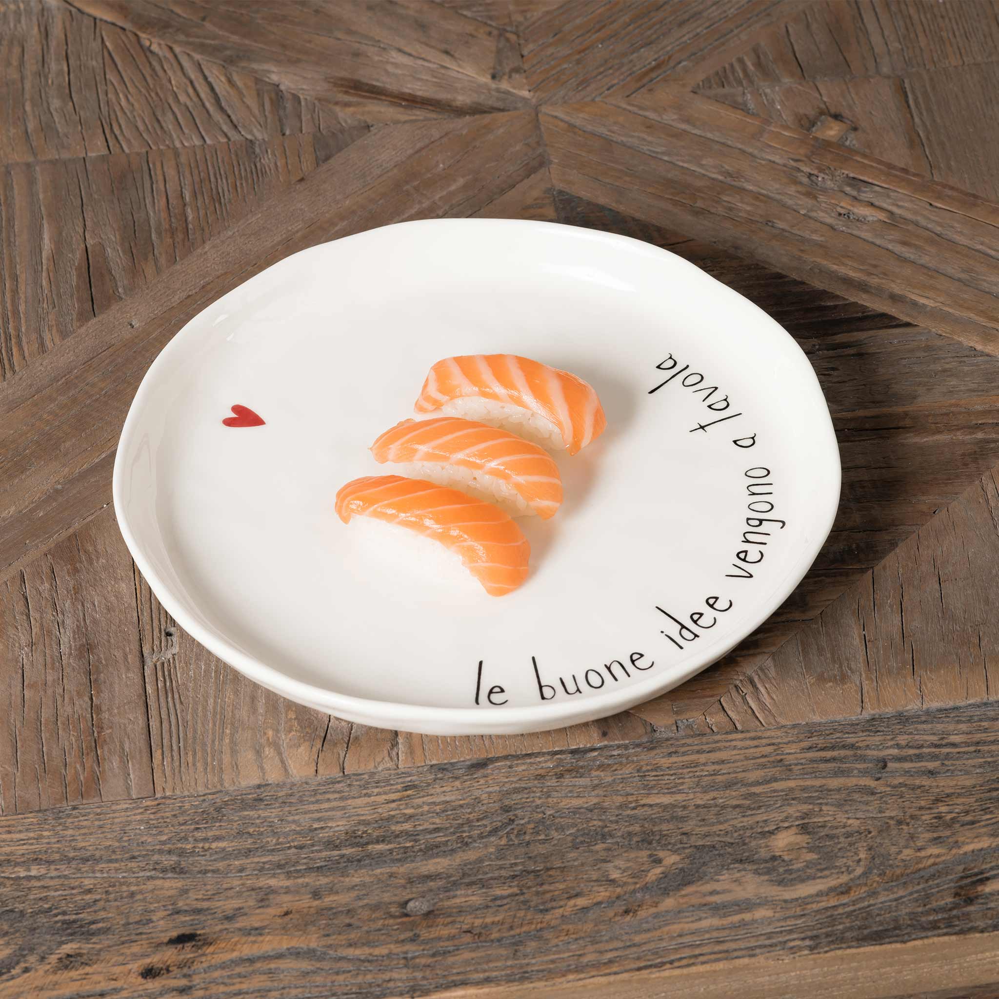SIMPLE DAY - Set 2 Piatti piani decoro Le buone idee vengono a tavola diam. 27 cm