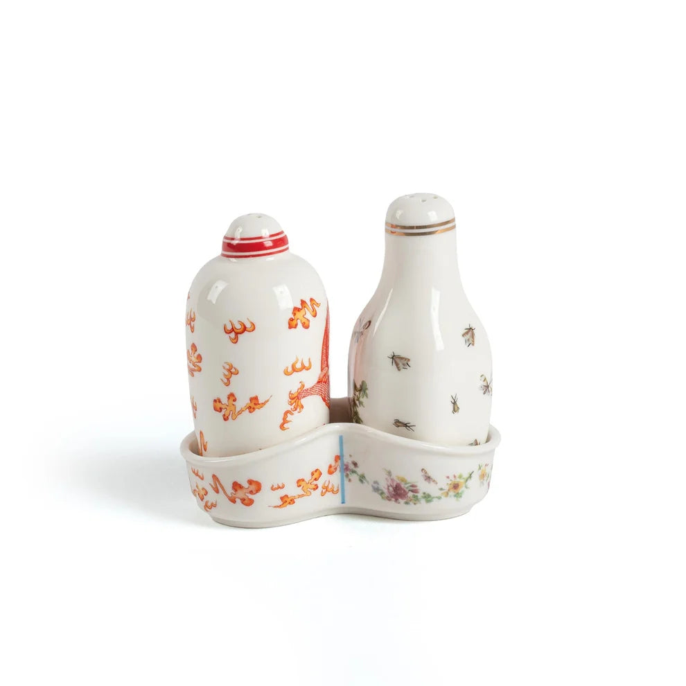 SELETTI SET IN PORCELLANA PER SPEZIE “HYBRID” THEA Cm 10x5,5x10