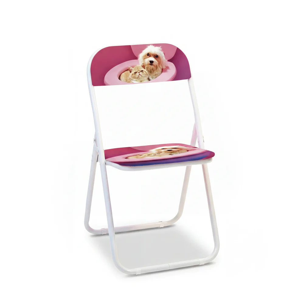 Seletti SEDIA METALLO PIEGHEVOLE "TOILETPAPER HOME" Cm. 43 h. 47/80 - BFF