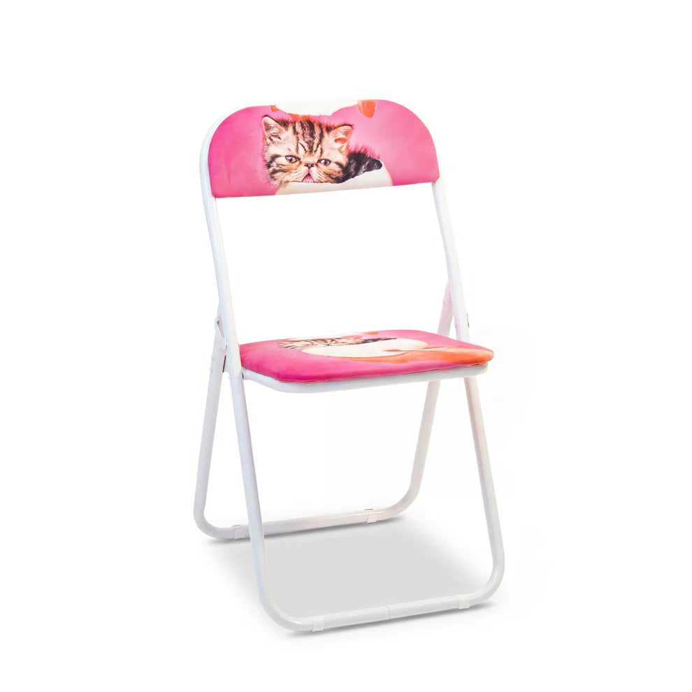 Seletti SEDIA METALLO PIEGHEVOLE "TOILETPAPER HOME" Cm.43 h. 47/80-CAT SURPRISE