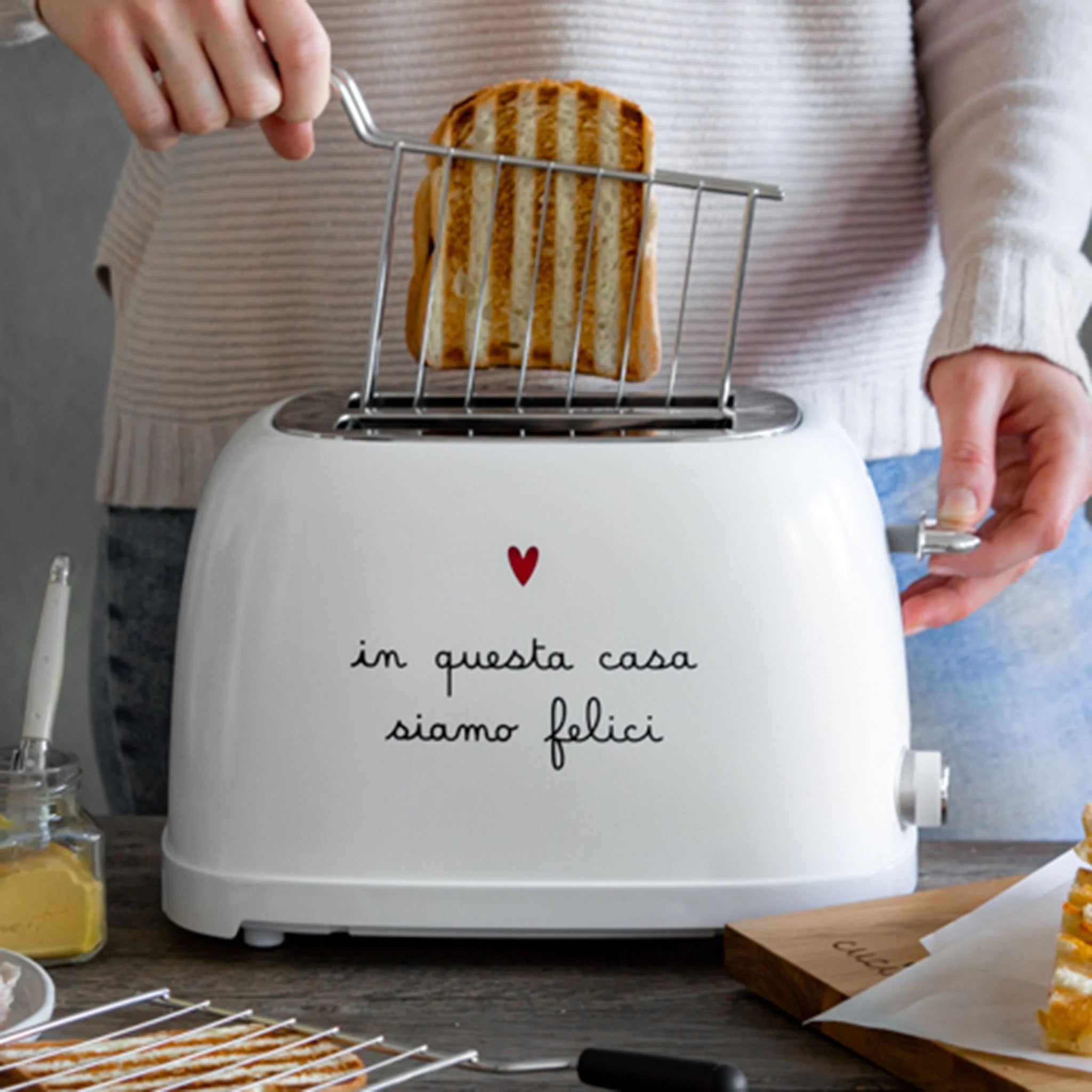 SIMPLE DAY - Tostapane bianco decoro In questa casa siamo felici