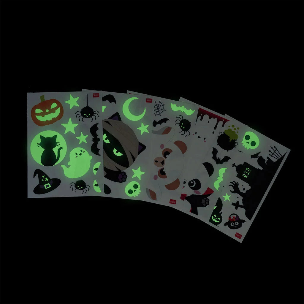 Legami Halloween - Set di 40 Adesivi Elettrostatici Fosforescenti per Finestre - Windo-Wow - Halloween