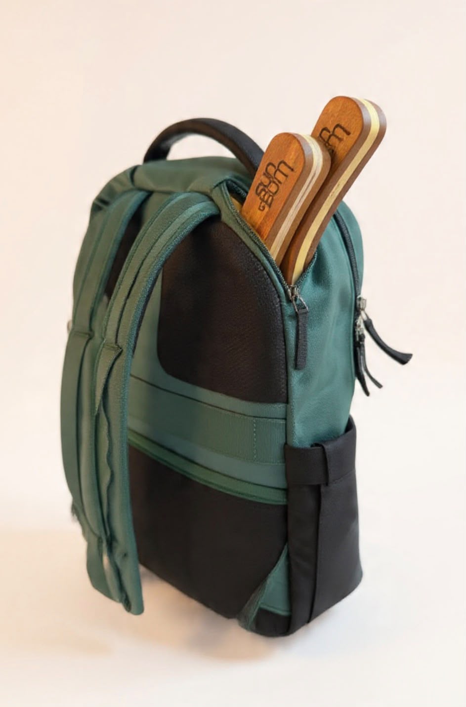 CAMPO MARZIO - Zaino Idrorepellente in Nylon con porta racchetta con Laptop 13" PARIS BACKPACK 13 PETROL GREEN
