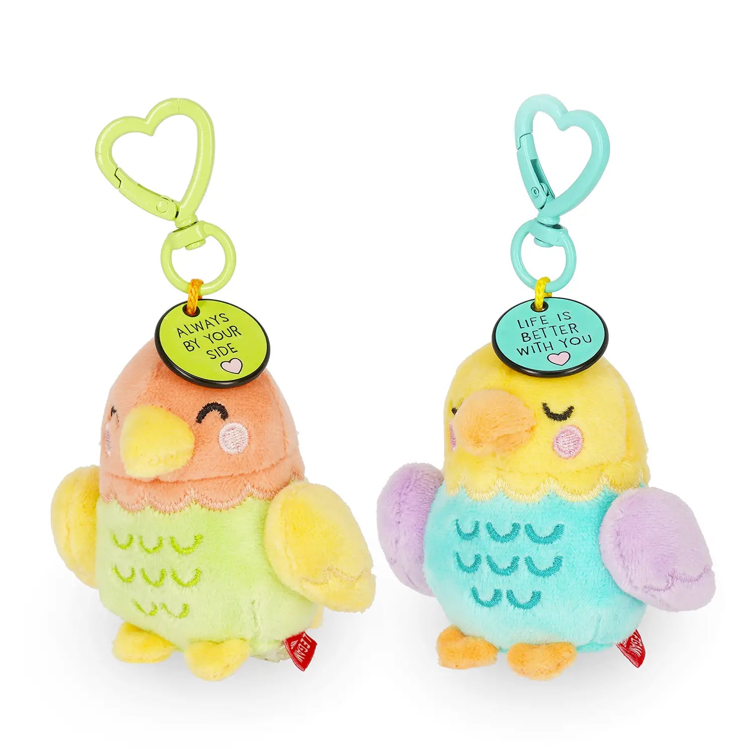 LEGAMI - Super Soft! - Tiny - Set of 2 Plush Key Rings - Love Birds