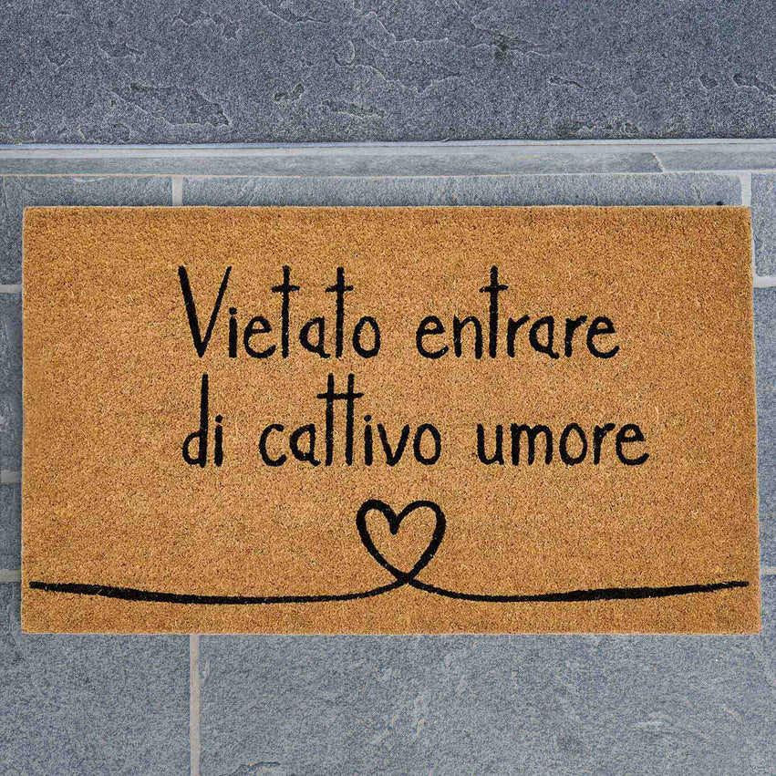 Simple Day Zerbino in cocco Vietato entrare di cattivo umore 45 x 75 cm