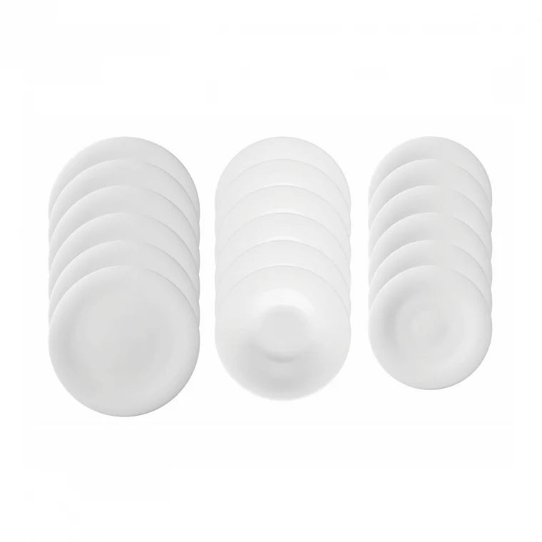 ARTHUR KRUPP BONE CHINA - SET 18 PZ PIATTI NEVE PER 6 PERSONE