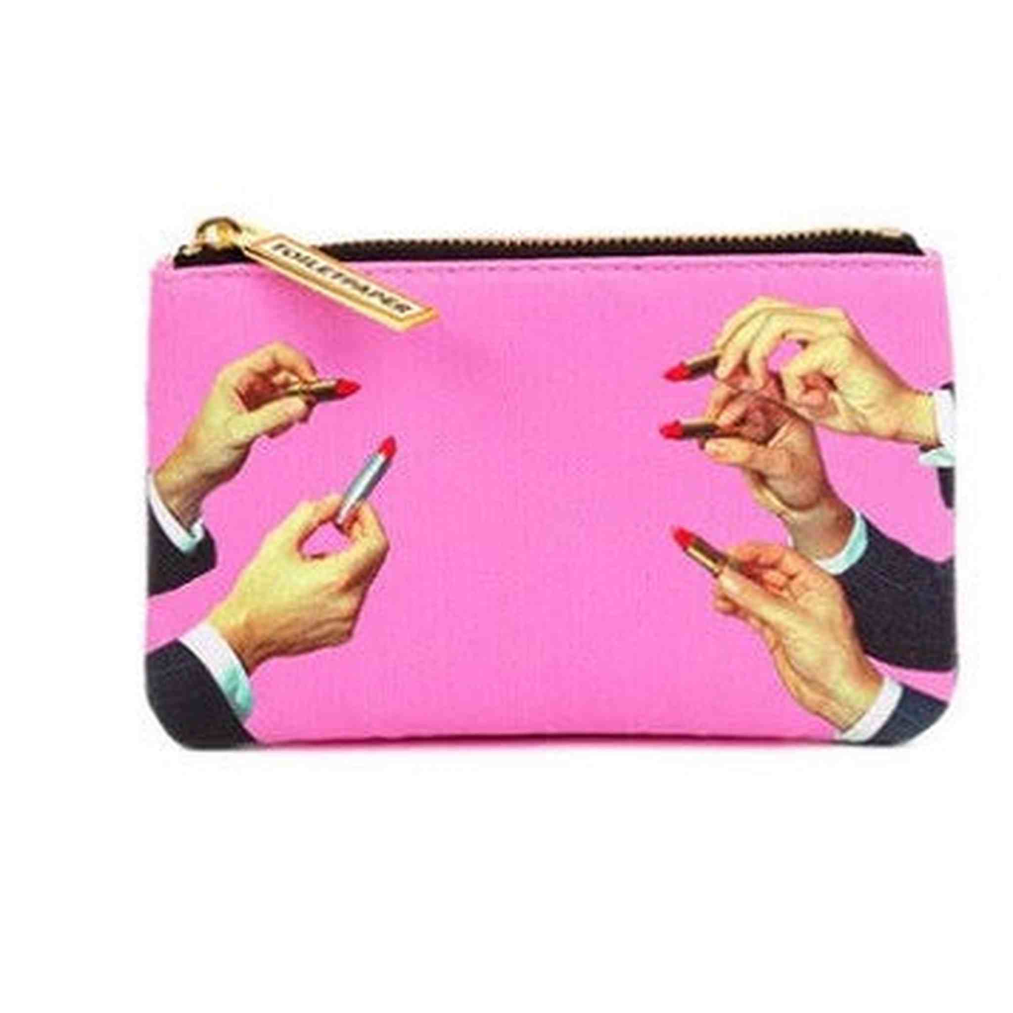 ASTUCCIO IN PU STAMPATO 15,5x9,5 "TOILETPAPER" LIPSTICKS PINK
