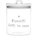 SIMPLE DAY - Biscottiera Grande in Vetro Borosilicato “Biscotti Fatti in Casa” – Design Italiano