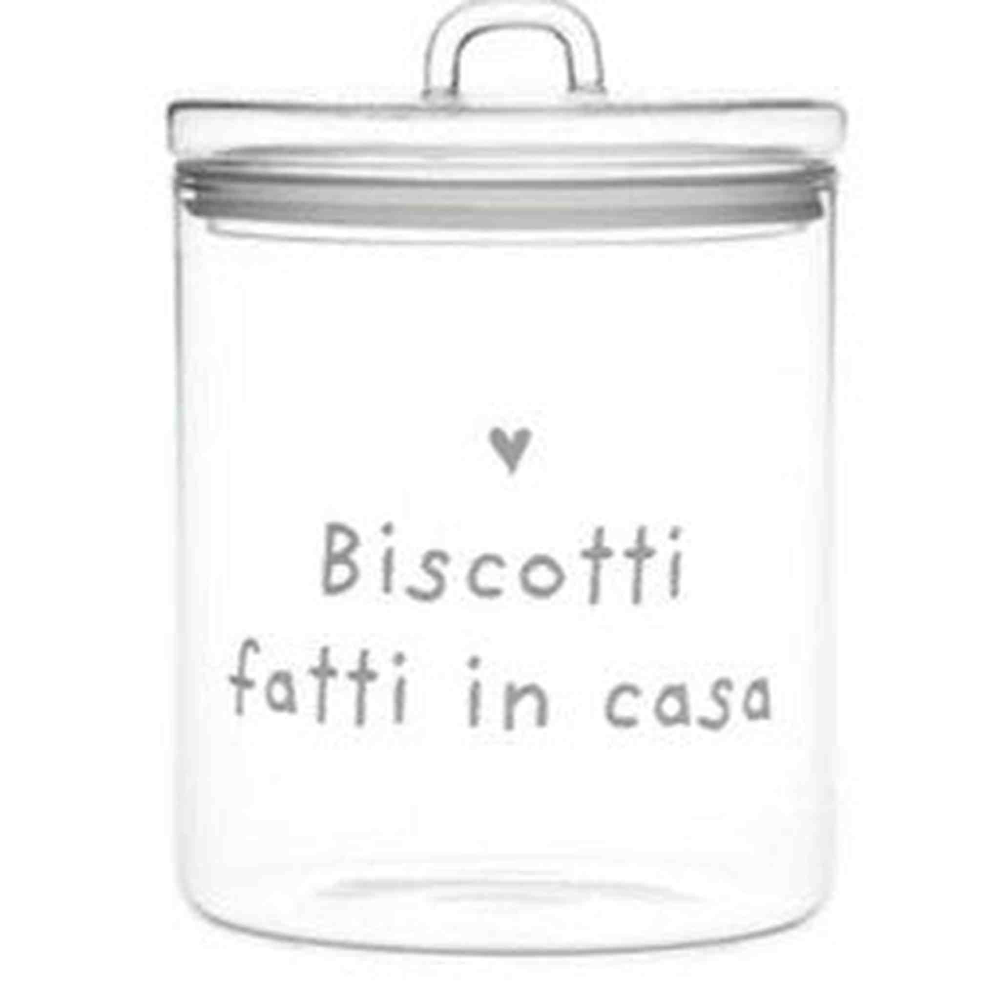 SIMPLE DAY - Biscottiera Grande in Vetro Borosilicato “Biscotti Fatti in Casa” – Design Italiano