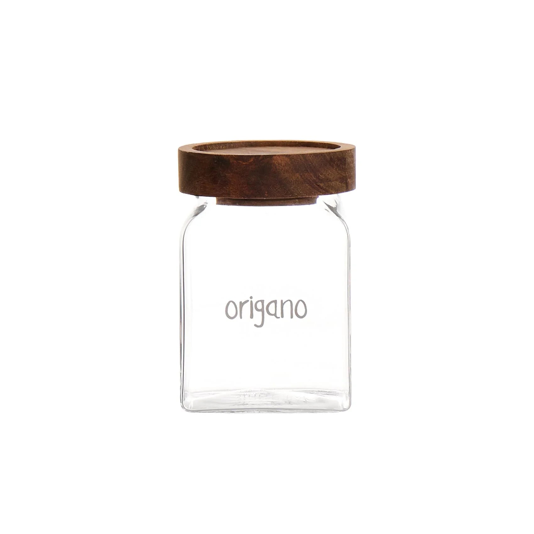SIMOLE DAY Barattolo in Vetro Borosilicato – Decoro Origano, 6x6x9 cm