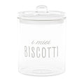 SIMPLE DAY Biscottiera in Vetro Borosilicato – Decoro I miei biscotti (bianco), Ø15 cm x H22 cm