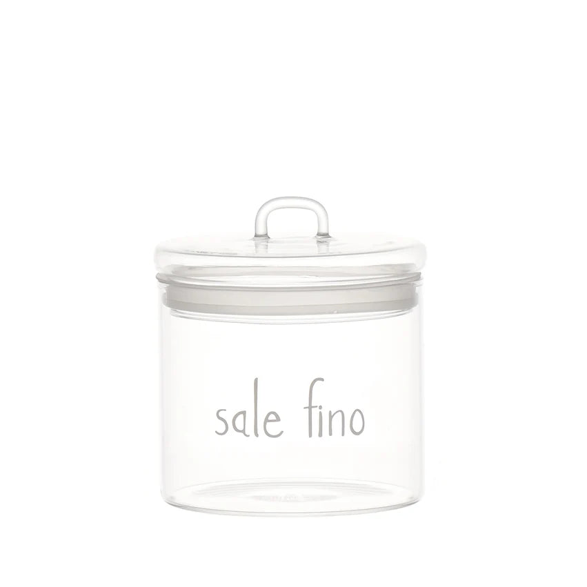 Simple Day Barattolo in Vetro Borosilicato Decoro Sale Fino D 12 x h 13 cm