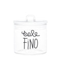SIMPLE DAY Barattolo in Vetro Borosilicato – Decoro Sale fino (corsivo nero), Ø12 cm x H13 cm