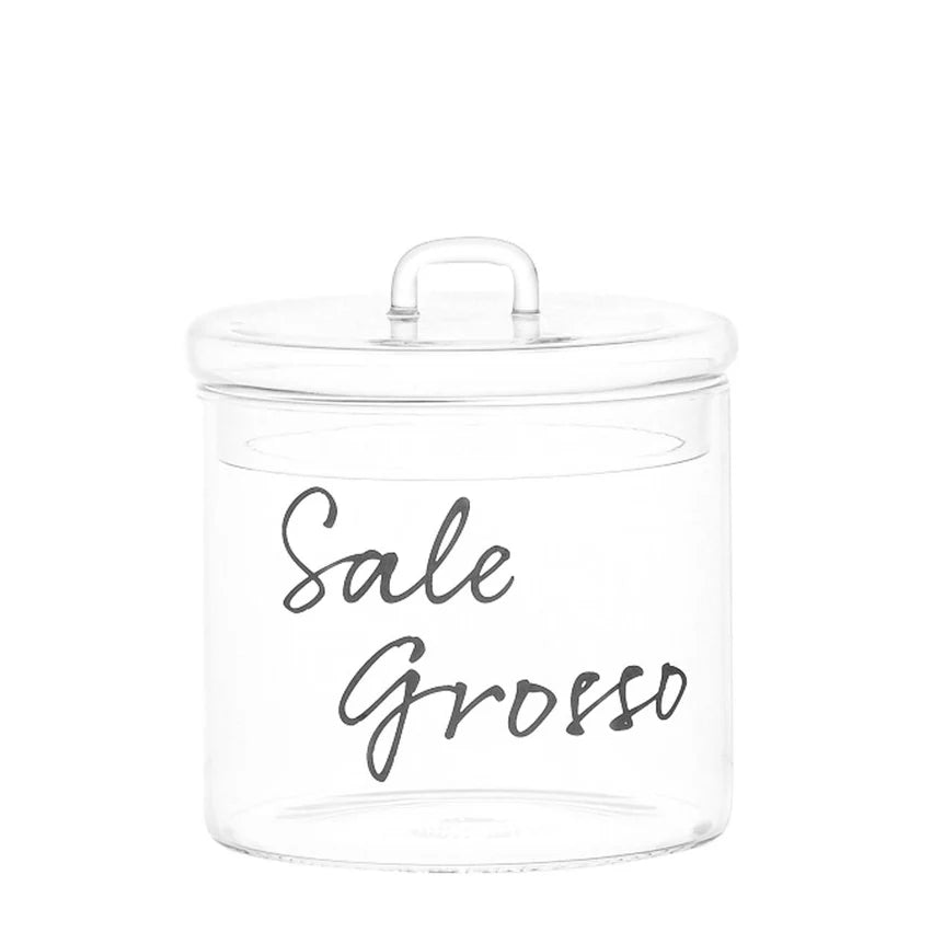 Simple Day Barattolo in Vetro Borosilicato Decoro Sale Fino D 12 x h 13 cm