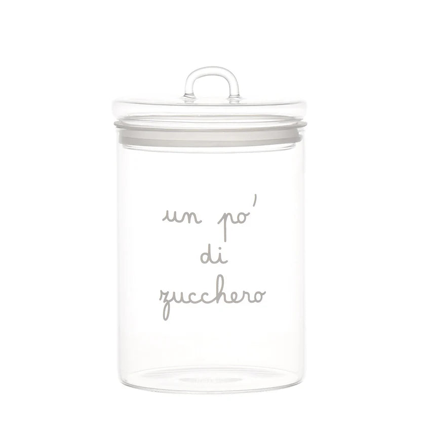 SIMPLE DAY - Barattolo in Vetro Borosilicato “Un Pò di Zucchero” – Design Italiano