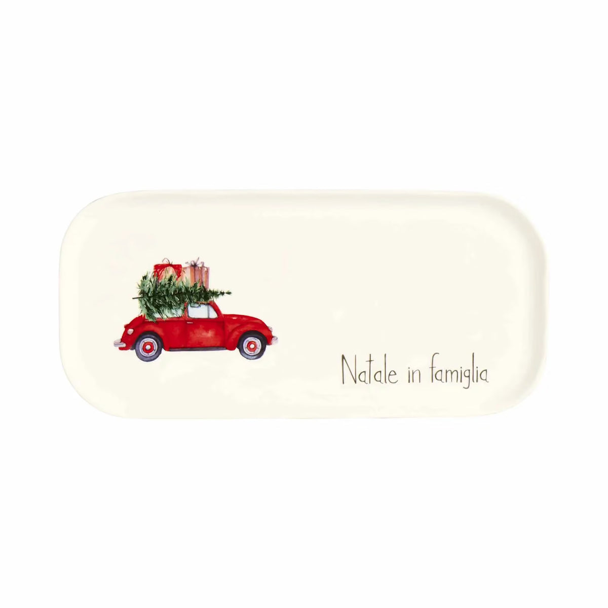 Simple Day Piatto rettangolare in gres Natale in famiglia 31,8 x 15 cm