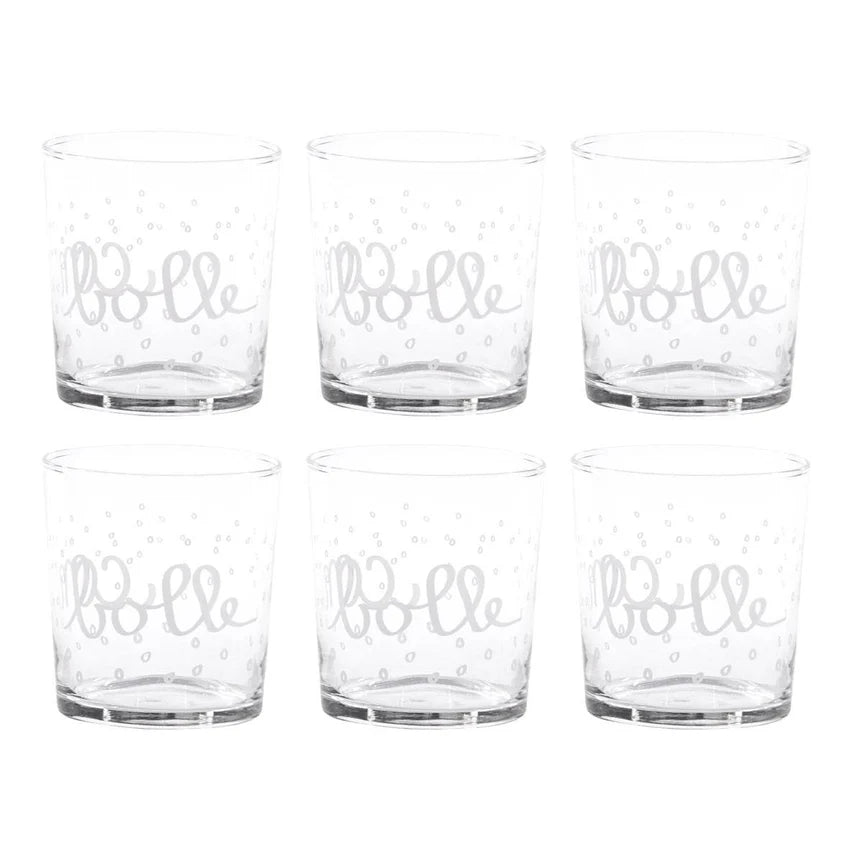 Simple Day Set 6 Bicchieri Bolle Bianche 35,5 cl