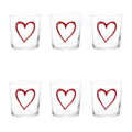 Simple Day Set 6 Bicchieri Cuore Graffiti Rosso 35,5 cl