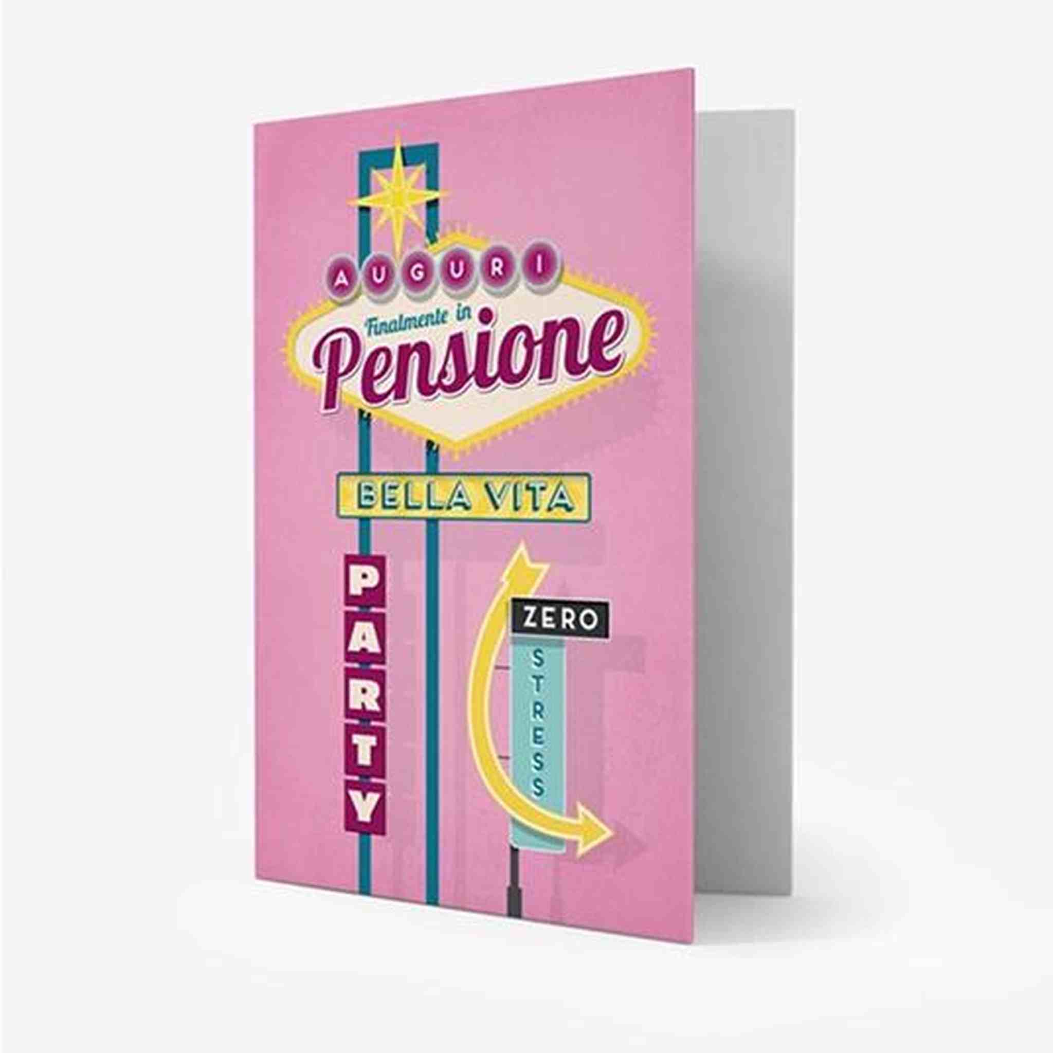 BIGLIETTO DI AUGURI 11,5x17 PENSIONE LEI