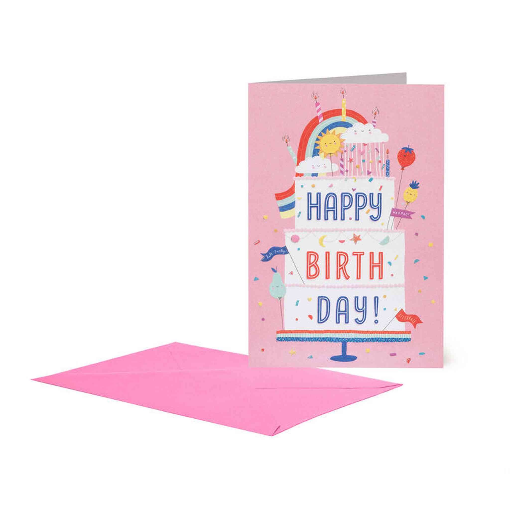 BIGLIETTO DI AUGURI 11,5x17 - RAINBOW CAKE