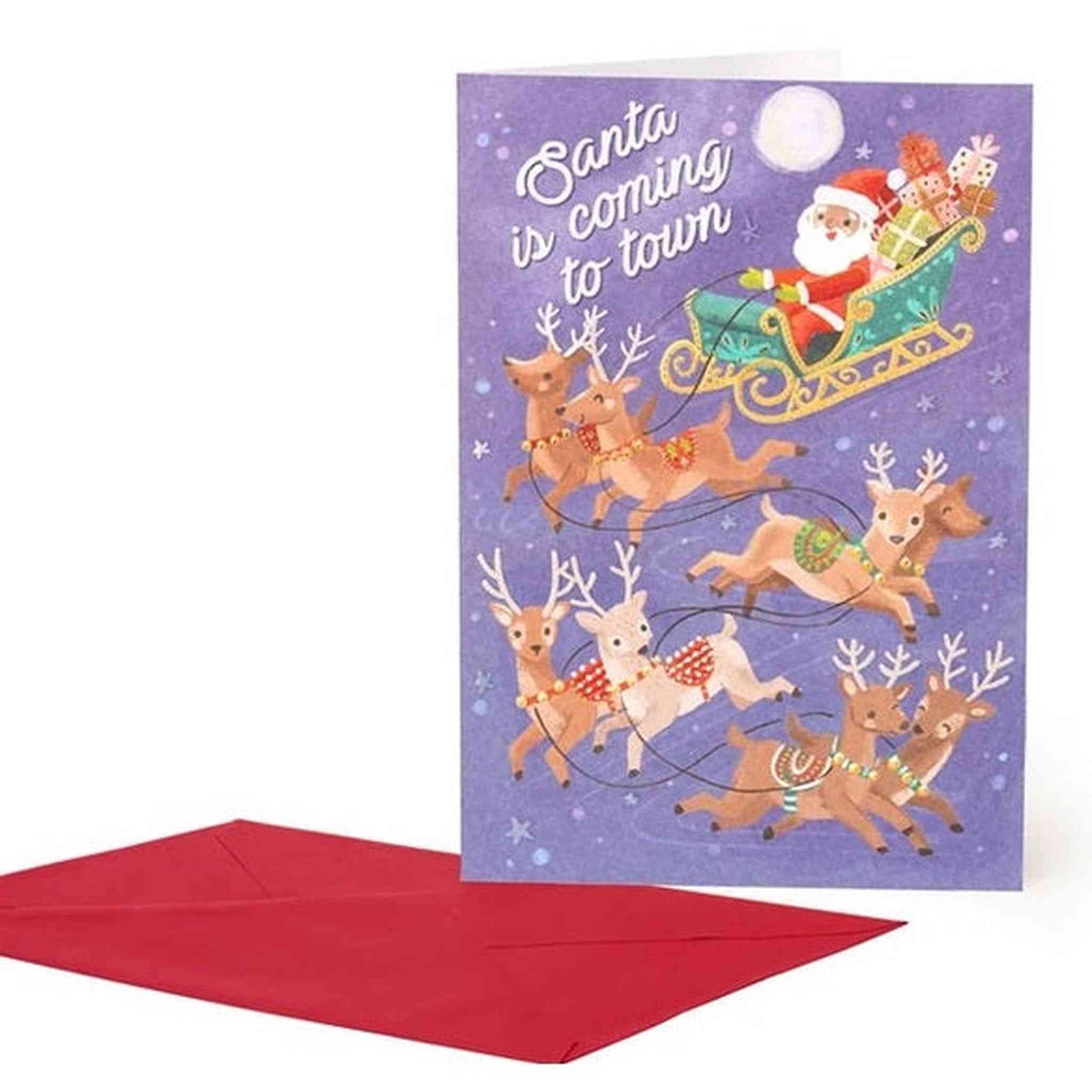 BIGLIETTO DI AUGURI 11,5x17 SANTA SLEIGH