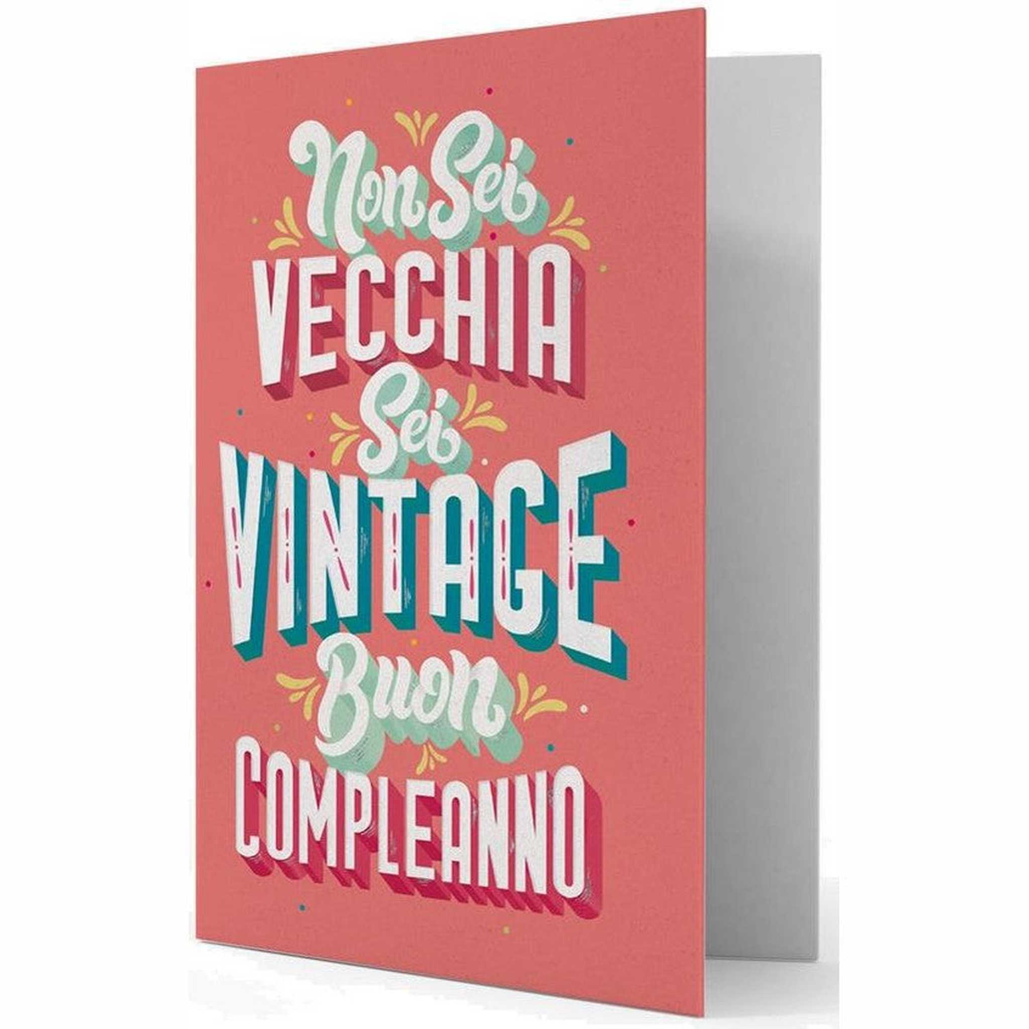 BIGLIETTO DI AUGURI 11,5x17 VINTAGE LEI