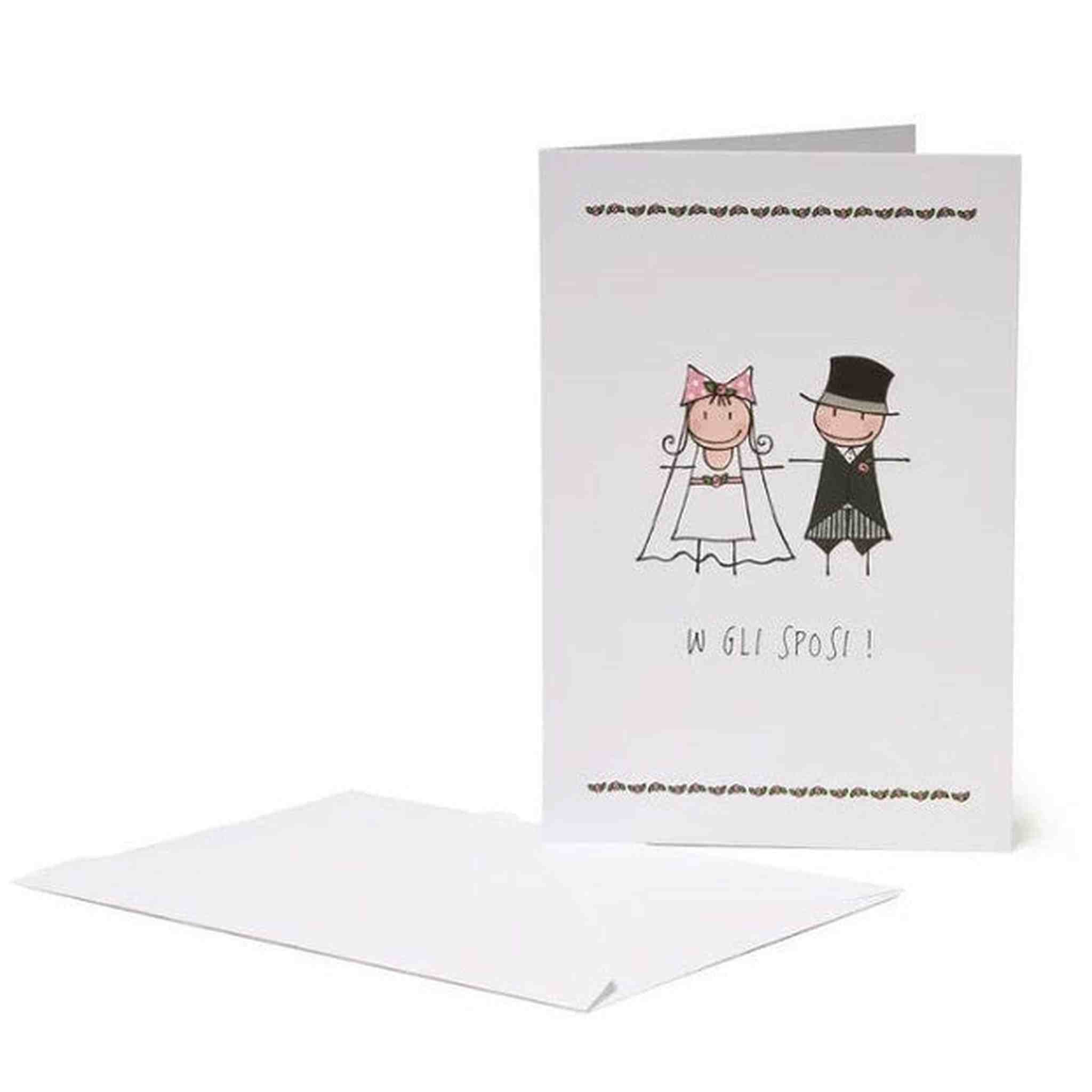 BIGLIETTO DI AUGURI 11,5x17 W GLI SPOSI