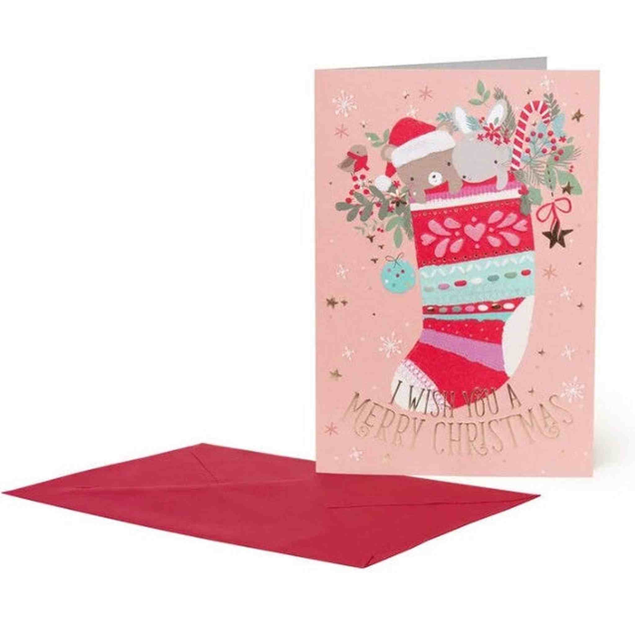 BIGLIETTO DI AUGURI 11,5x17 XMAS SOCKS