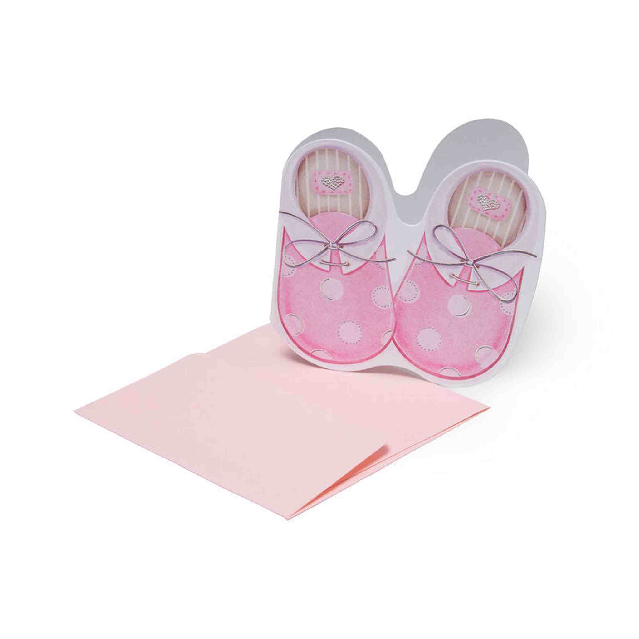BIGLIETTO DI AUGURI 7x7 BABY SHOES GIRL