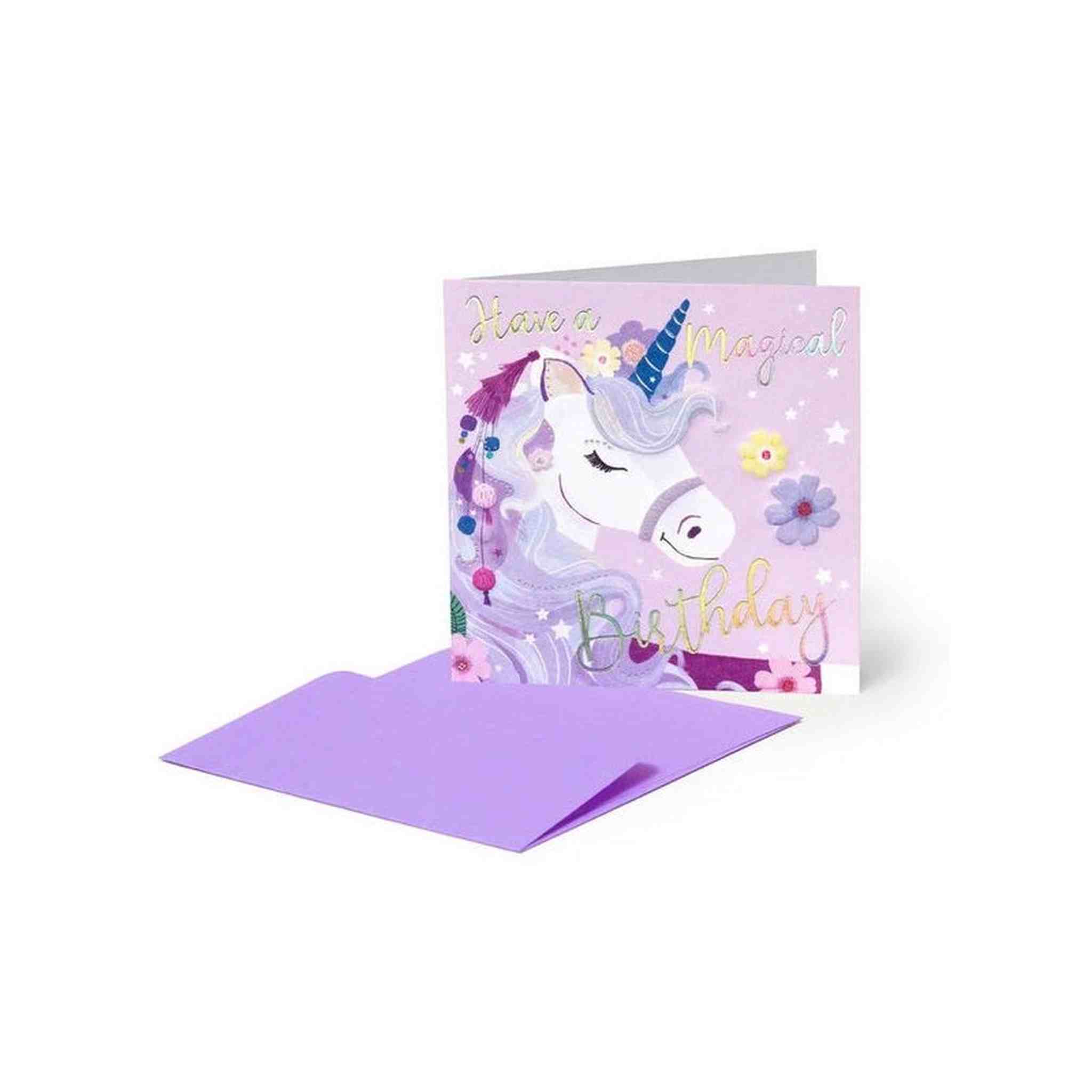 BIGLIETTO DI AUGURI 7x7 UNICORN
