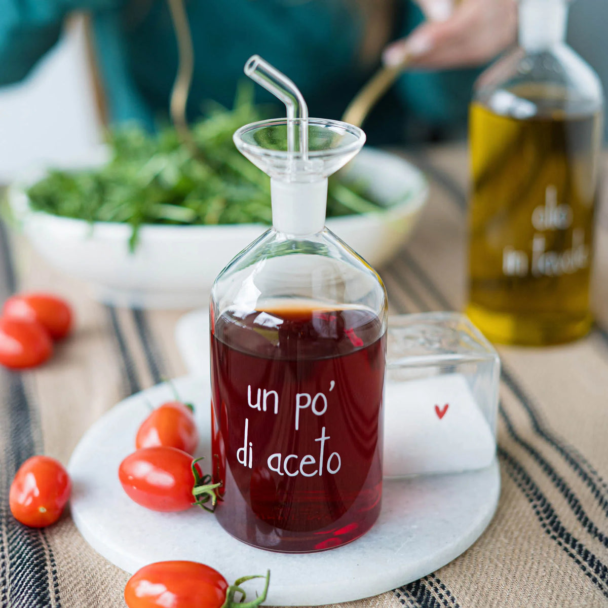 Simple Day Bottiglia per Aceto in Vetro Borosilicato 350 ml - Un po’ di aceto