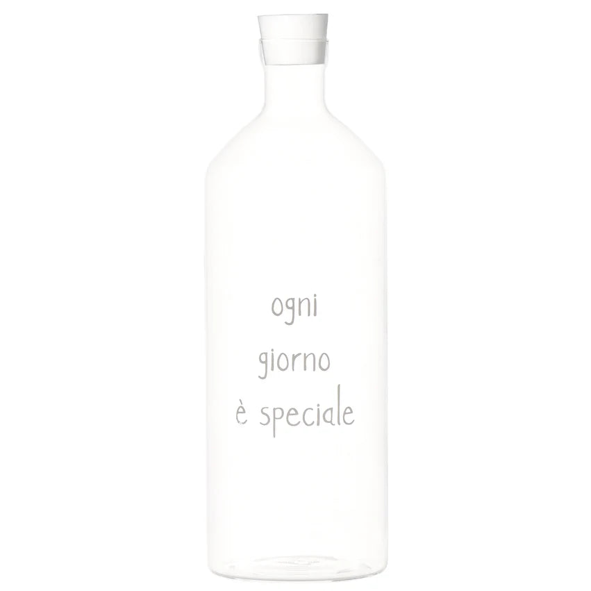 SIMPLE DAY - Bottiglia in Vetro Borosilicato – Decoro Ogni giorno è speciale