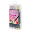 BRUSH MARKERS-12 Pennarelli con Punta Pennello-PASTEL
