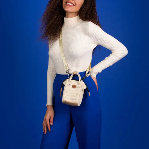 Cabaïa -  SHOULDER STRAP NANO CREAM & WHITE