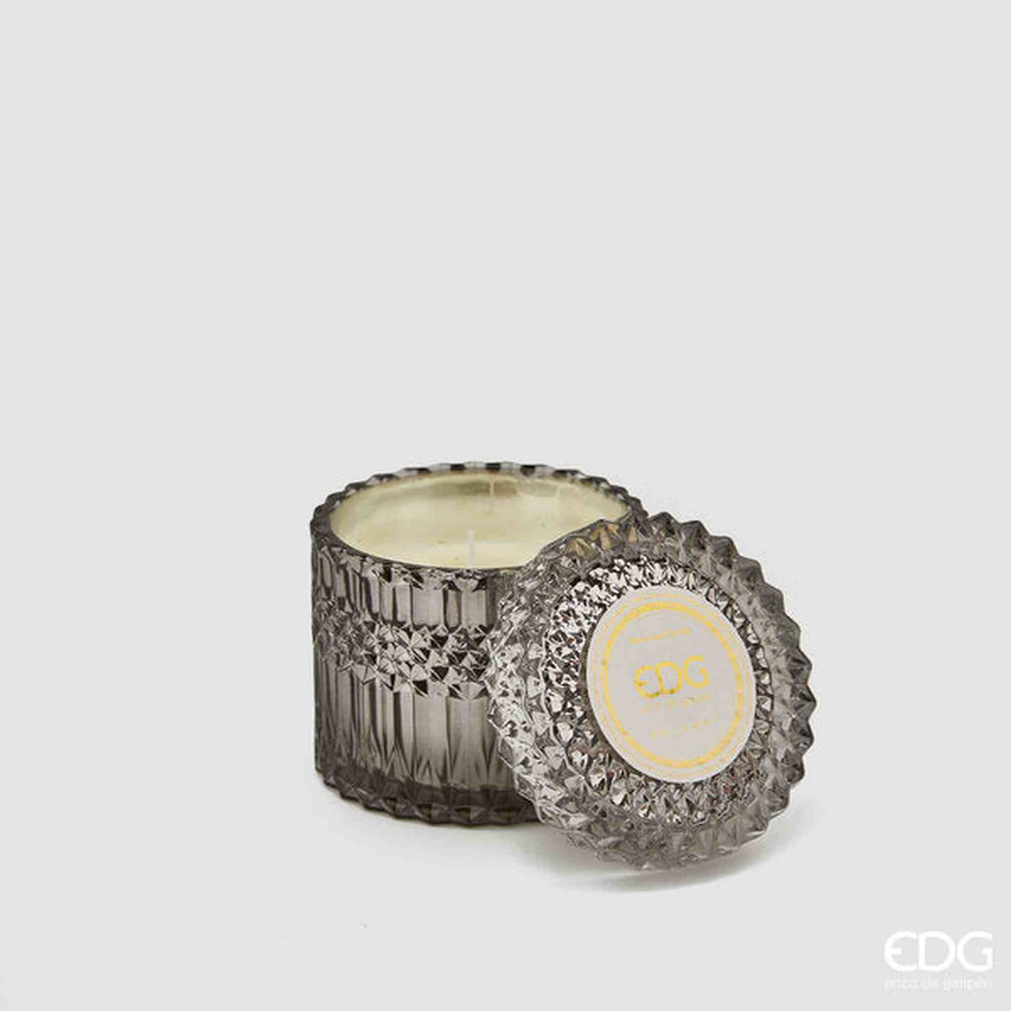 CANDELA CRYSTAL C/VASO FRAGRANZA BASILICO E MENTA H10,5D10,5 B9