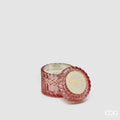 CANDELA CRYSTAL C/VASO FRAGRANZA ROSA MAROCCHINA H8,5D9(160GR)