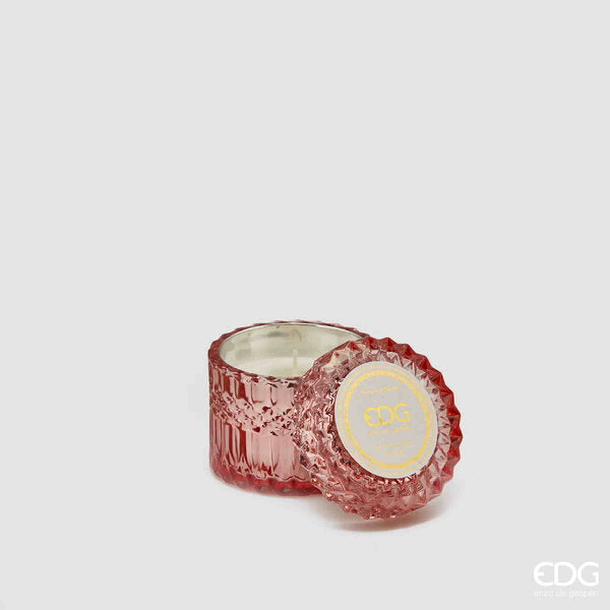 CANDELA CRYSTAL C/VASO FRAGRANZA ROSA MAROCCHINA H8,5D9(160GR)