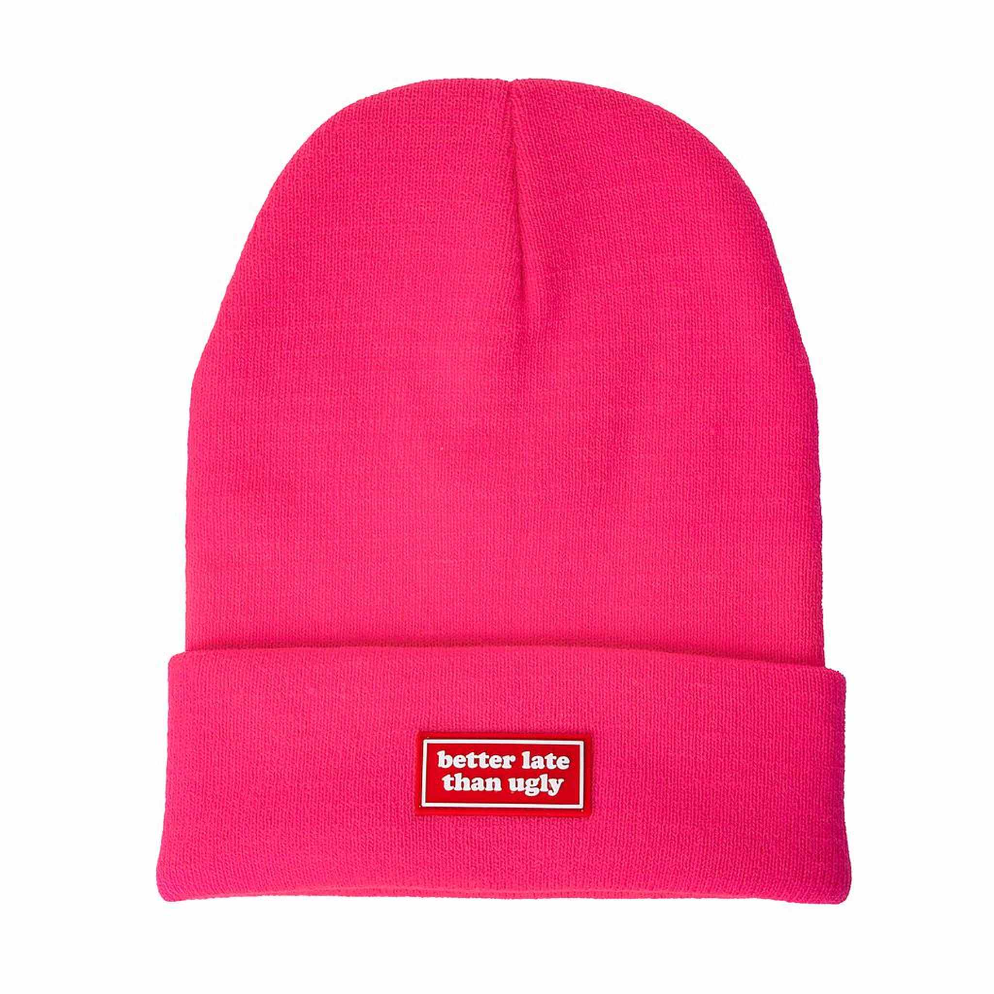 Cappello "Better late than ugly" rosa fluo