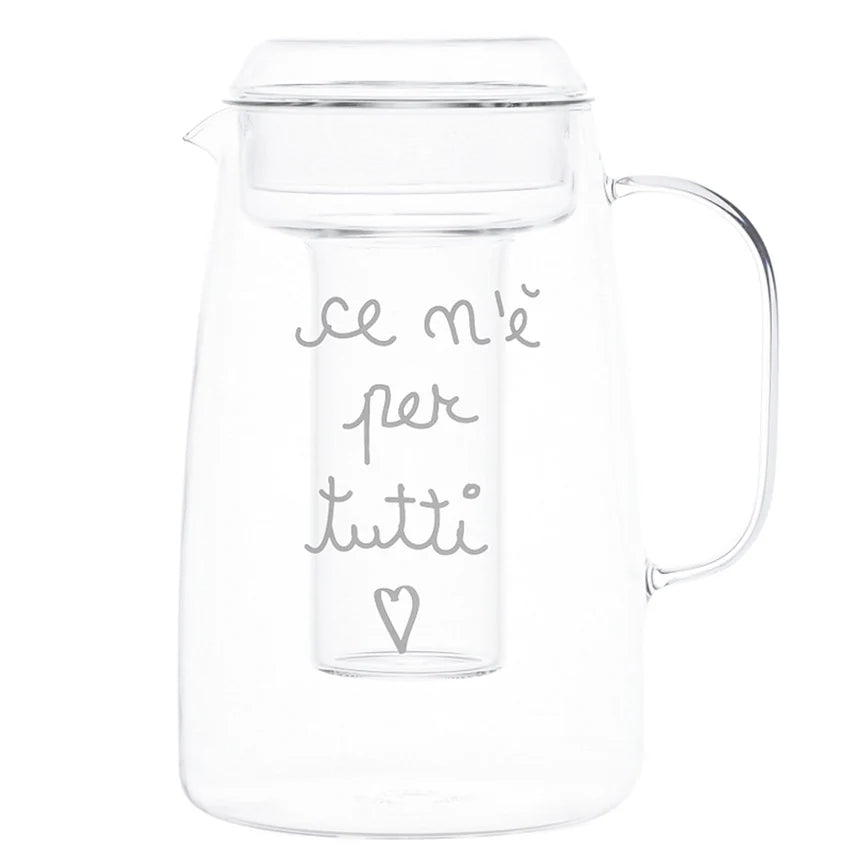 Simple Day Caraffa in Vetro Borosilicato con Portaghiaccio 2 L - Ce n’è per tutti