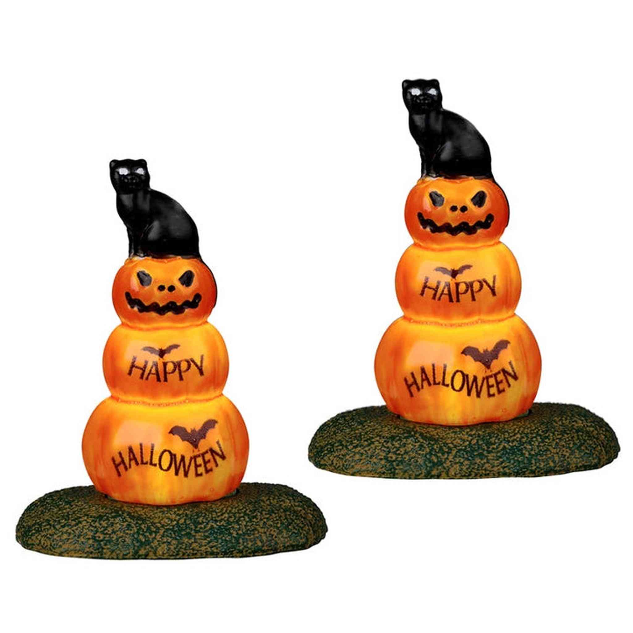 CAT AND PUMPKIN, SET OF 2, B/O (4.5V) 24939-AA