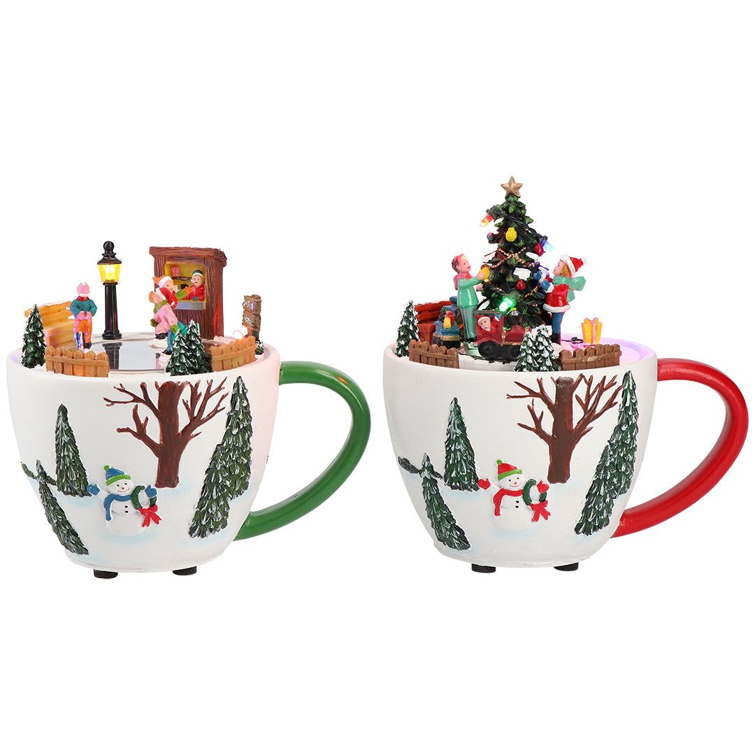Christmas cup tree skate animated 2 ass Multicolor-B/O-LED-5,8x11,8x16cm