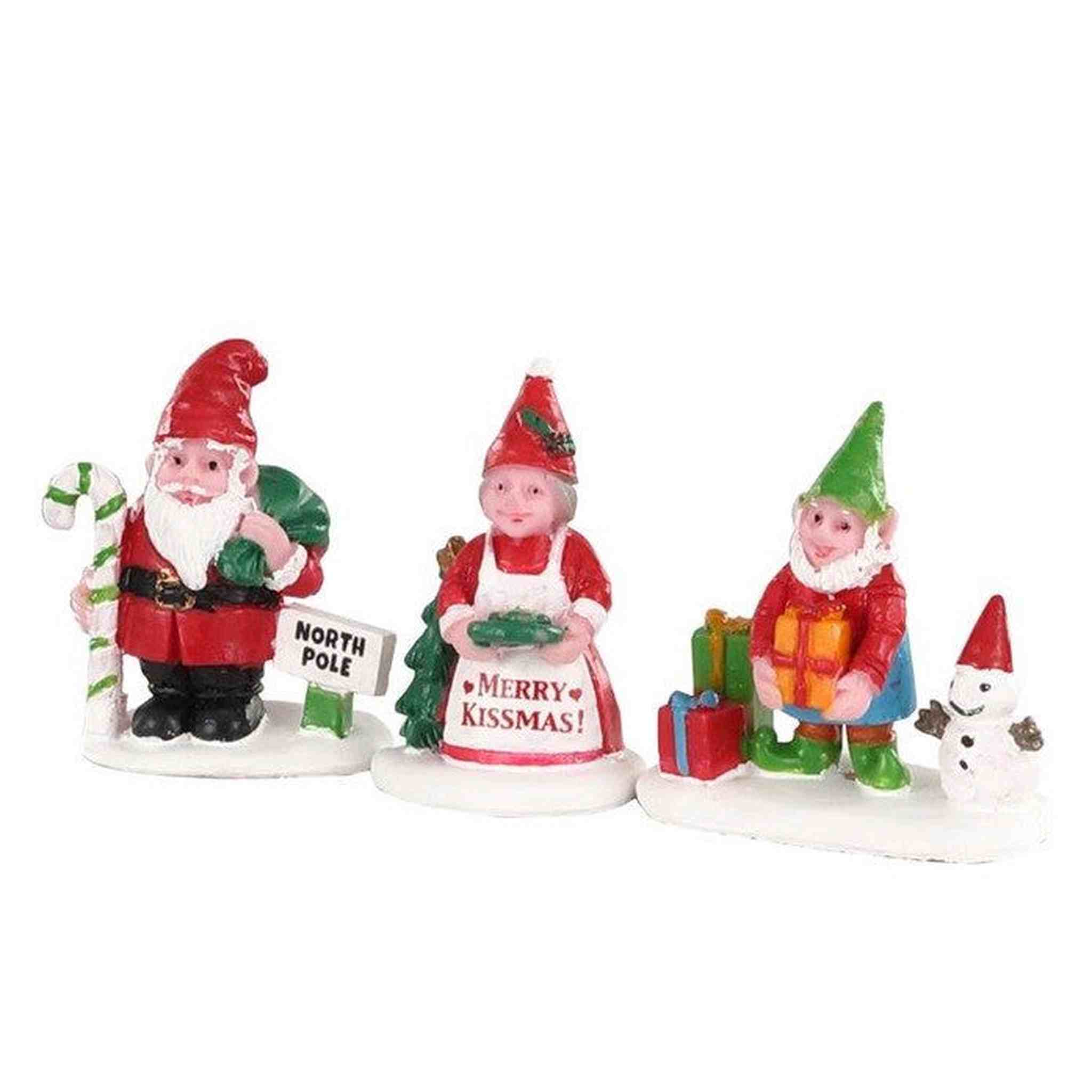 CHRISTMAS GARDEN GNOMES, SET OF 3 04739-AA