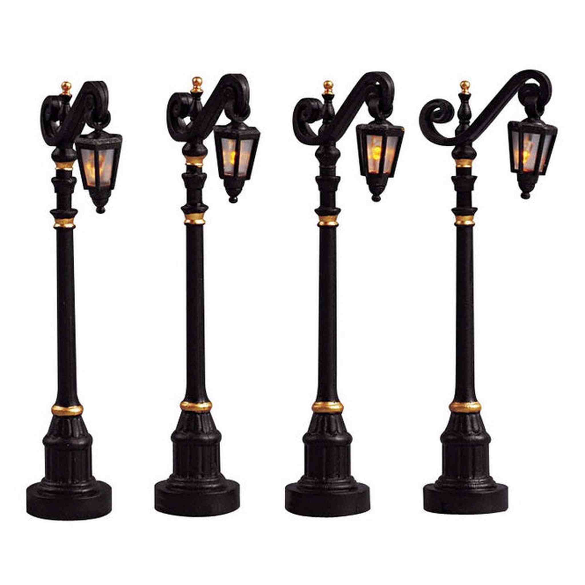 COLONIAL STREET LAMP, SET OF 4, B/O (4.5V) 54313-AQ