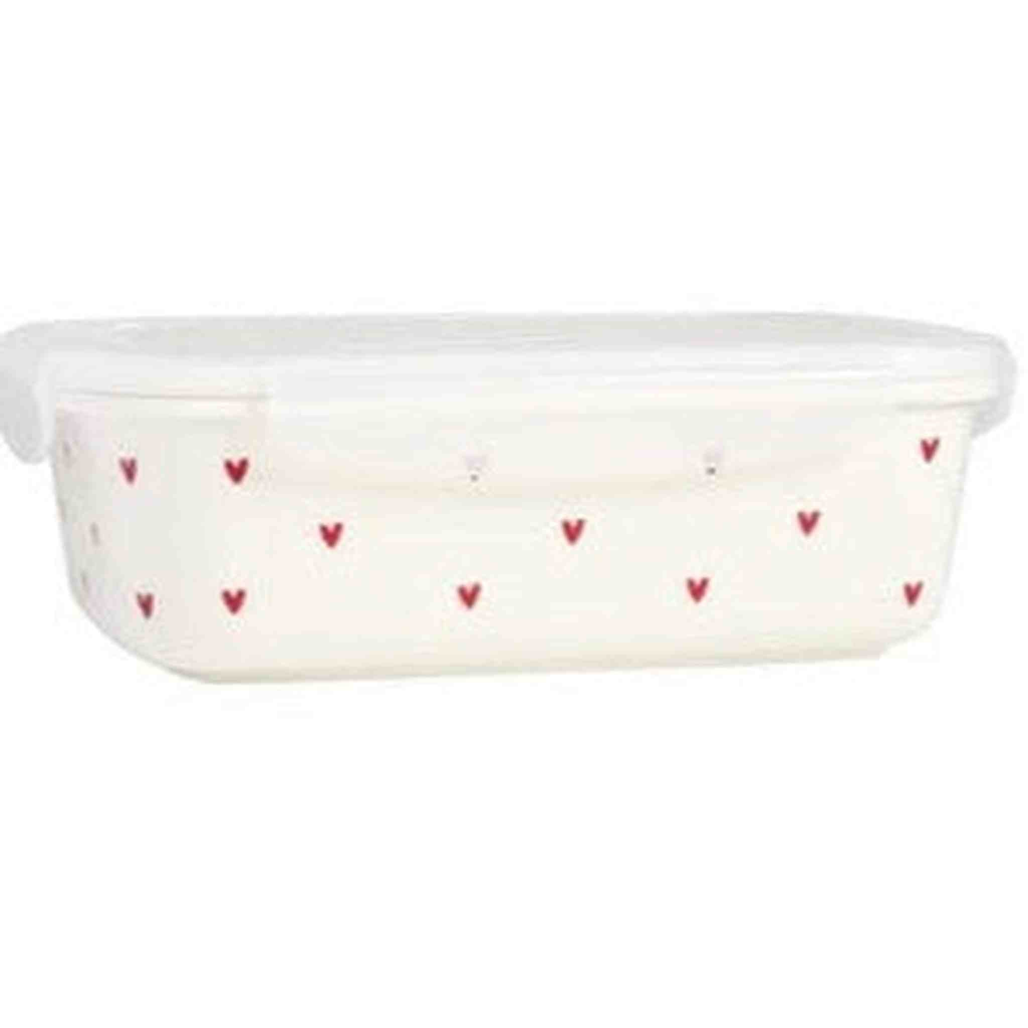 SIMPLE DAY - Contenitore Ermetico in Gres – Decoro Cuori | Tg. XL