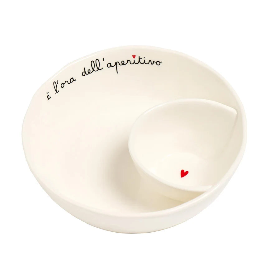 Simple Day Coppa Aperitivo in Gres Decoro È l'Ora dell'Aperitivo D 20 x h 6 cm