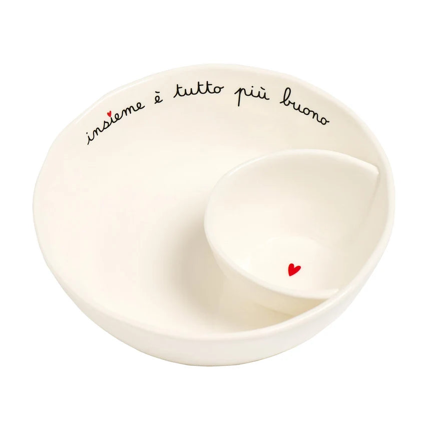 Simple Day Coppa Aperitivo in Gres Decoro Insieme è Tutto Più Buono D 20 x h 6 cm