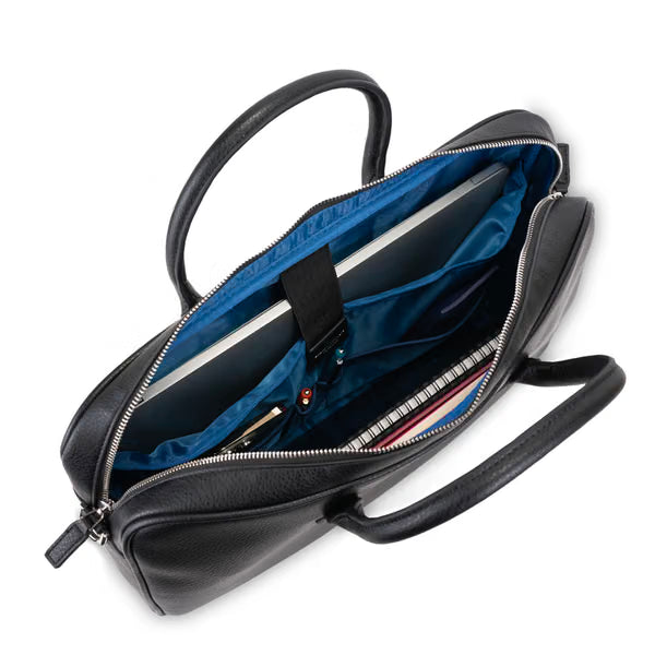 CAMPO MARZIO - DETROIT BRIEFCASE 15.6 BLACK - LAPIS BLUE