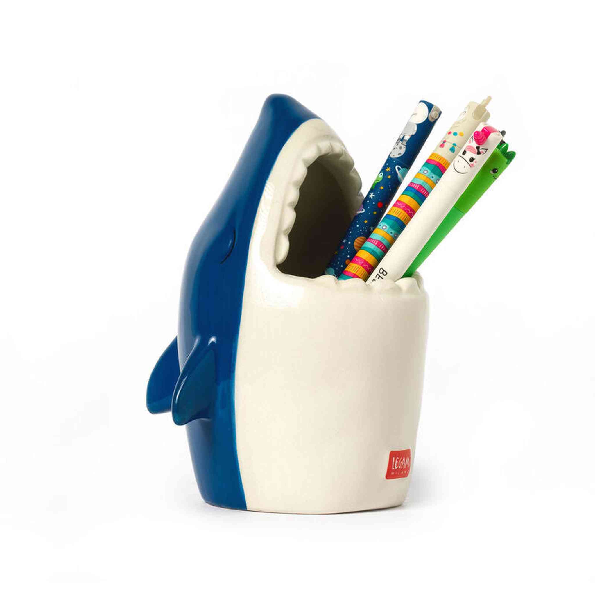 Desk Friends-Portapenne in Ceramica - Shark