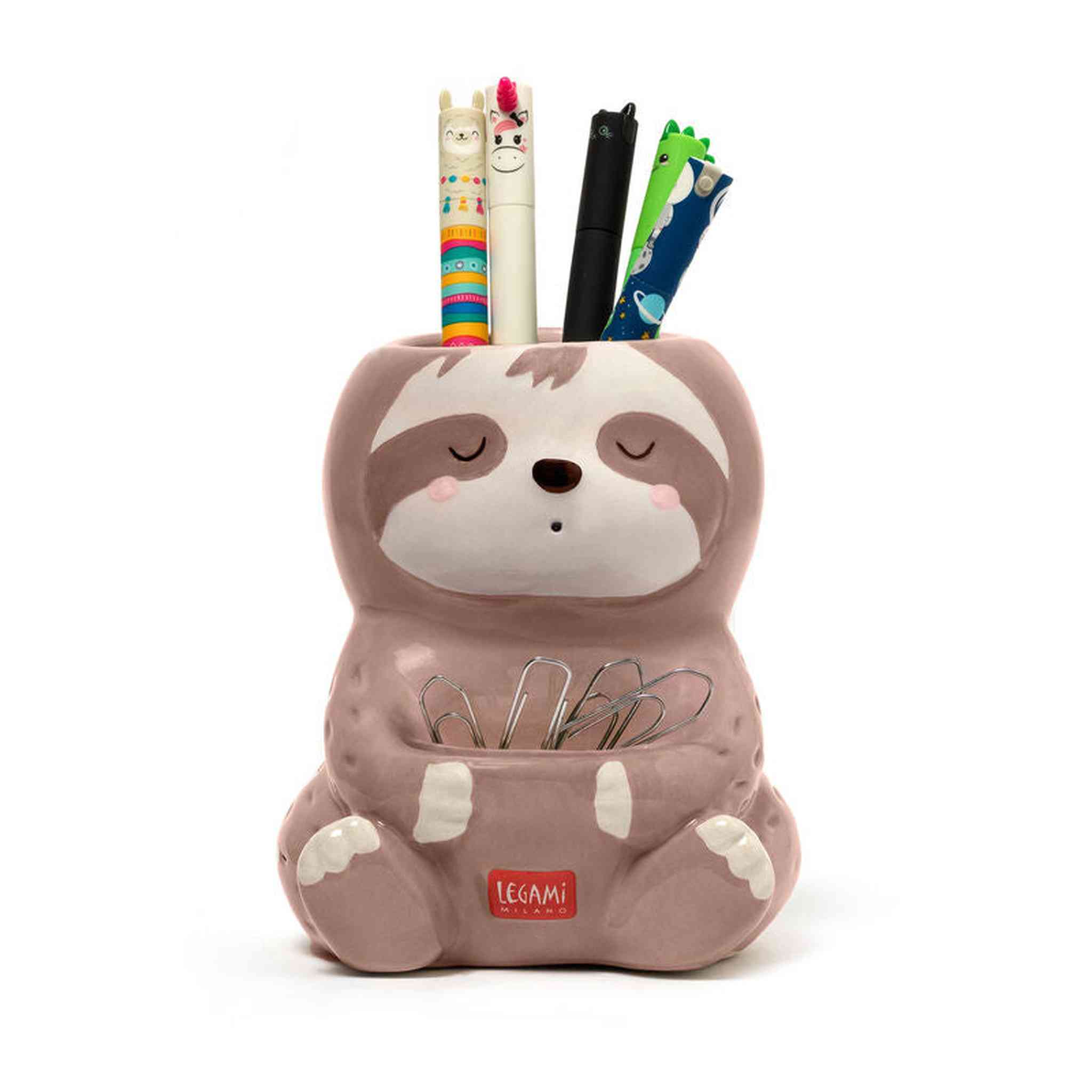 Desk Friends-Portapenne in Ceramica - Sloth