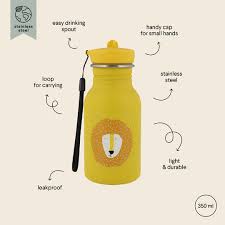 TRIXIE - Bottle 350ml Mr. Lion | Borraccia in Acciaio per Bambini